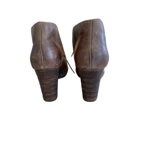 Born Ramsey Ankle Platform Boot 10/42 Brown Leather Oxford Lace Up Block Heel - Picture 6 of 15
